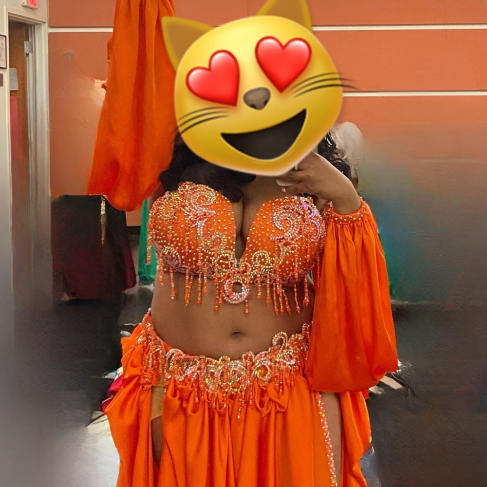 Vibrant Orange Beaded Costume
